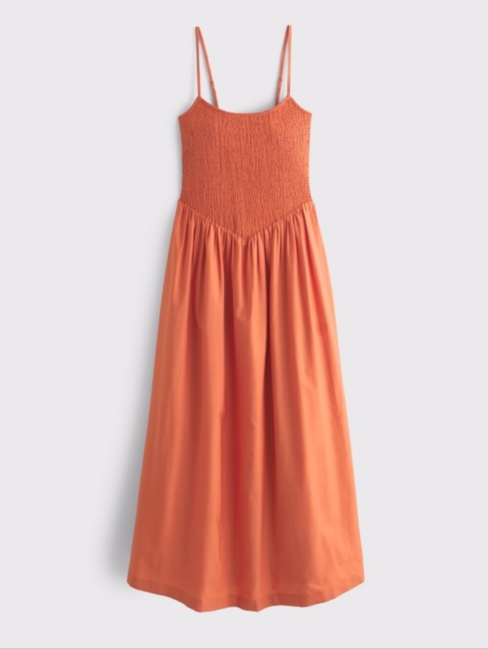 Abecrombee & Fitch - Sydney Smocked Dipped-Waist Midi Dress (Petite XS)